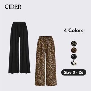 NWT Cider Women's Leopard Wide-Leg Pants
